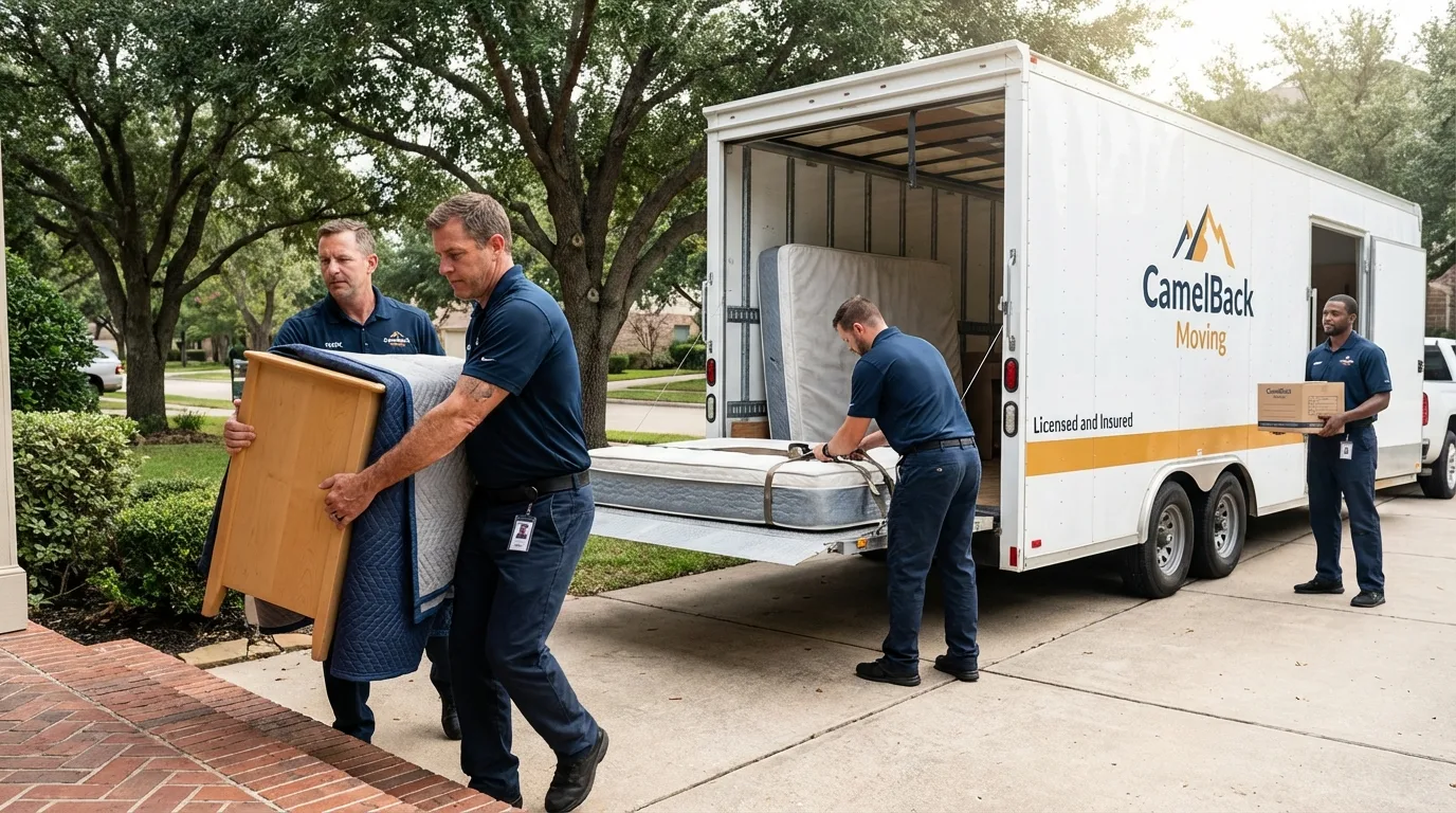Crew loading residential truck for cross-state move from Berea, OH